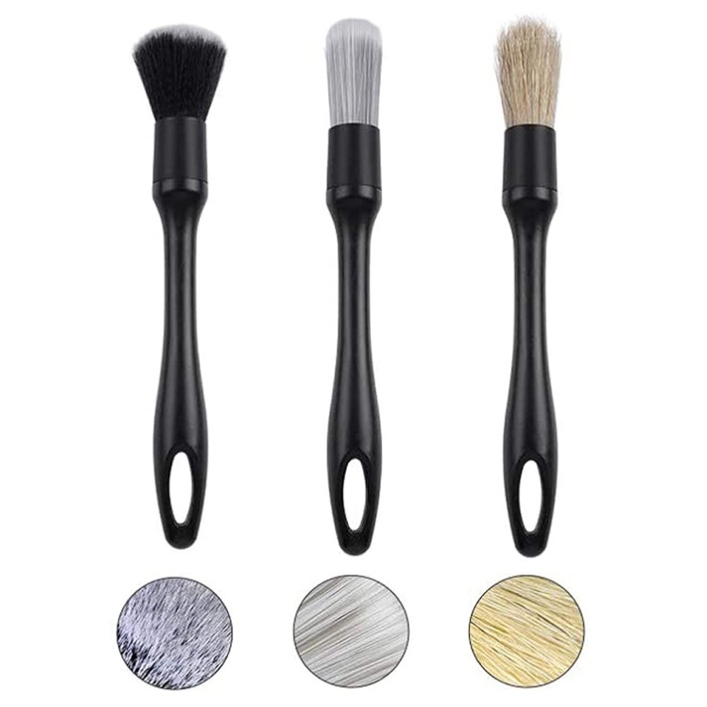 Set 3 cọ lông mềm vệ sinh điều hòa ô tô lau xe chỗ ngồi làm sạch tiện lợi