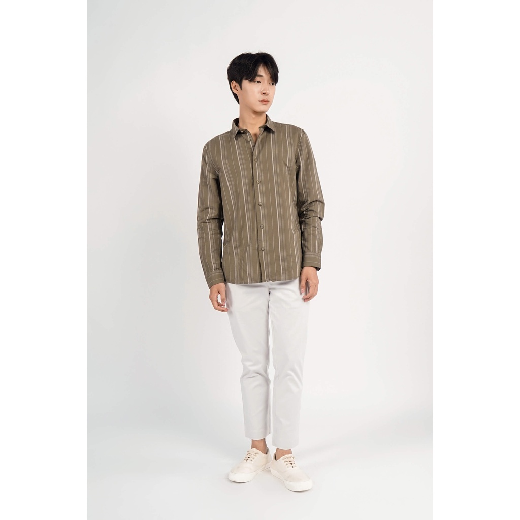 Áo Sơ Mi Nam Tay Dài Kẻ Sọc Form Fitted - Routine 10F21SHL007