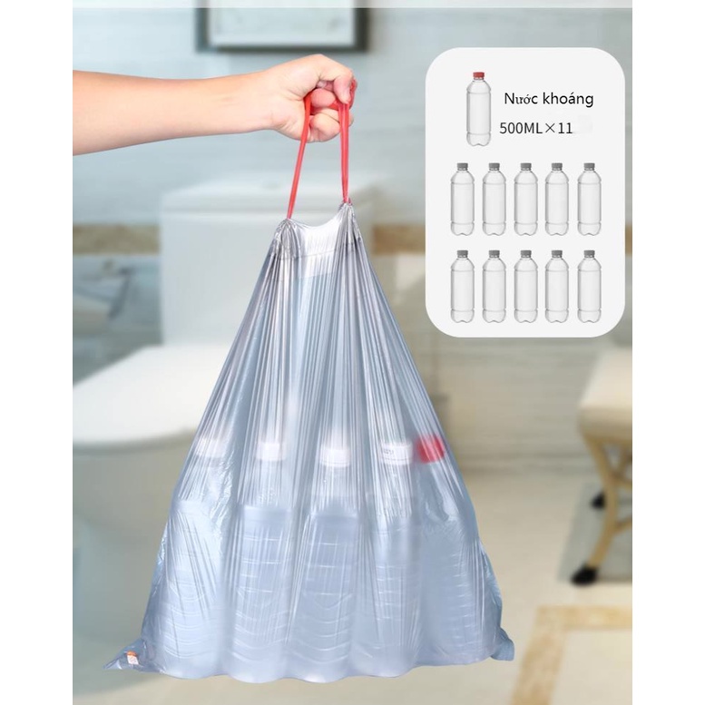 Cuộn túi đựng rác có dây rút, Kích thước mỗi túi 45x50cm