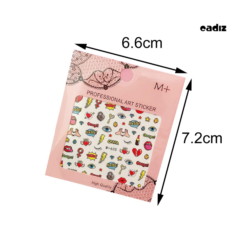 [Hàng mới về] Tấm Nhãn Dán Tự Dính Họa Tiết Động Vật 3d Trang Trí Móng Cho Nữ