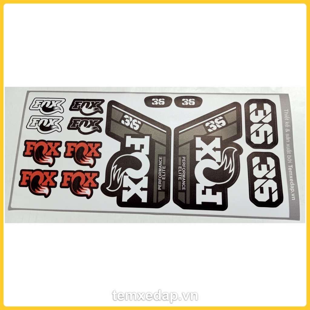 Tem decal dán phuộc xe đạp địa hình FOX 36 PERFORMANCE ELITE 2021 | Sticker phuộc xe đạp | Fork decal | Temxedap.vn