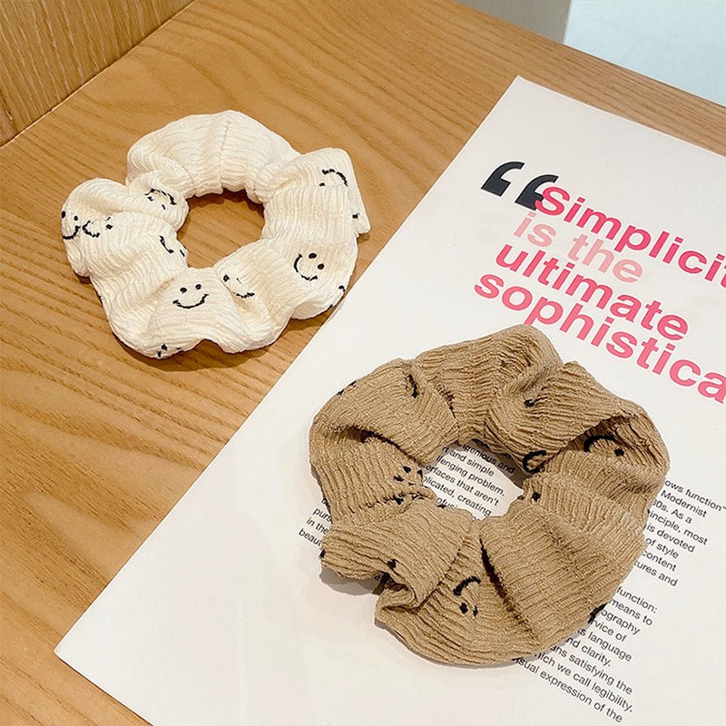 Dây buộc tóc co giãn hình mặt cười thời trang Hàn Quốc