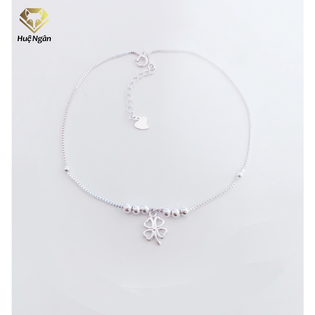 Lắc chân bạc Ý 925 Huệ Ngân -Cỏ bốn lá may mắn RYBJ50063