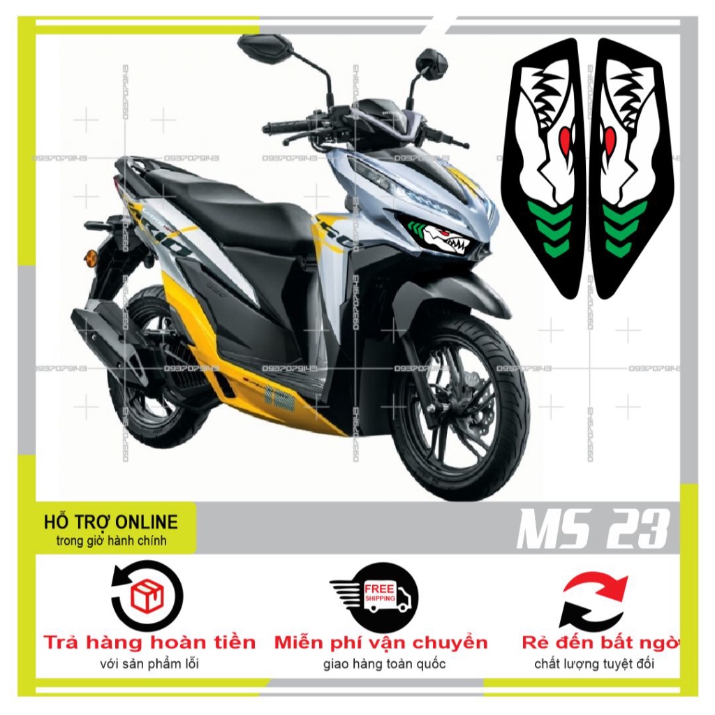 DECAL DÁN ĐÈN SƯƠNG MÙ XE VARIO 2020 (DECAL TRONG SUỐT) MS 23 - DUNG DECAL