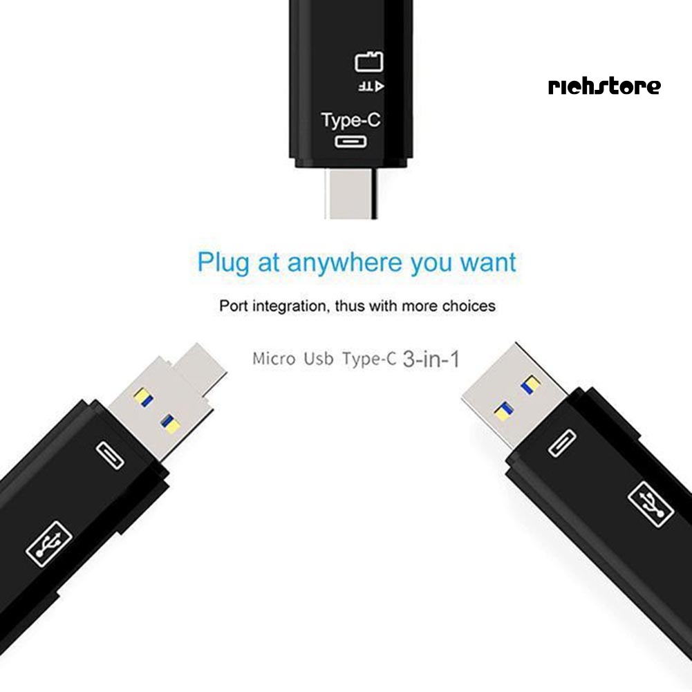 Đầu Đọc Thẻ Nhớ 5 Trong 1 Usb 3.0 Type-c Micro Otg Tf | BigBuy360 - bigbuy360.vn