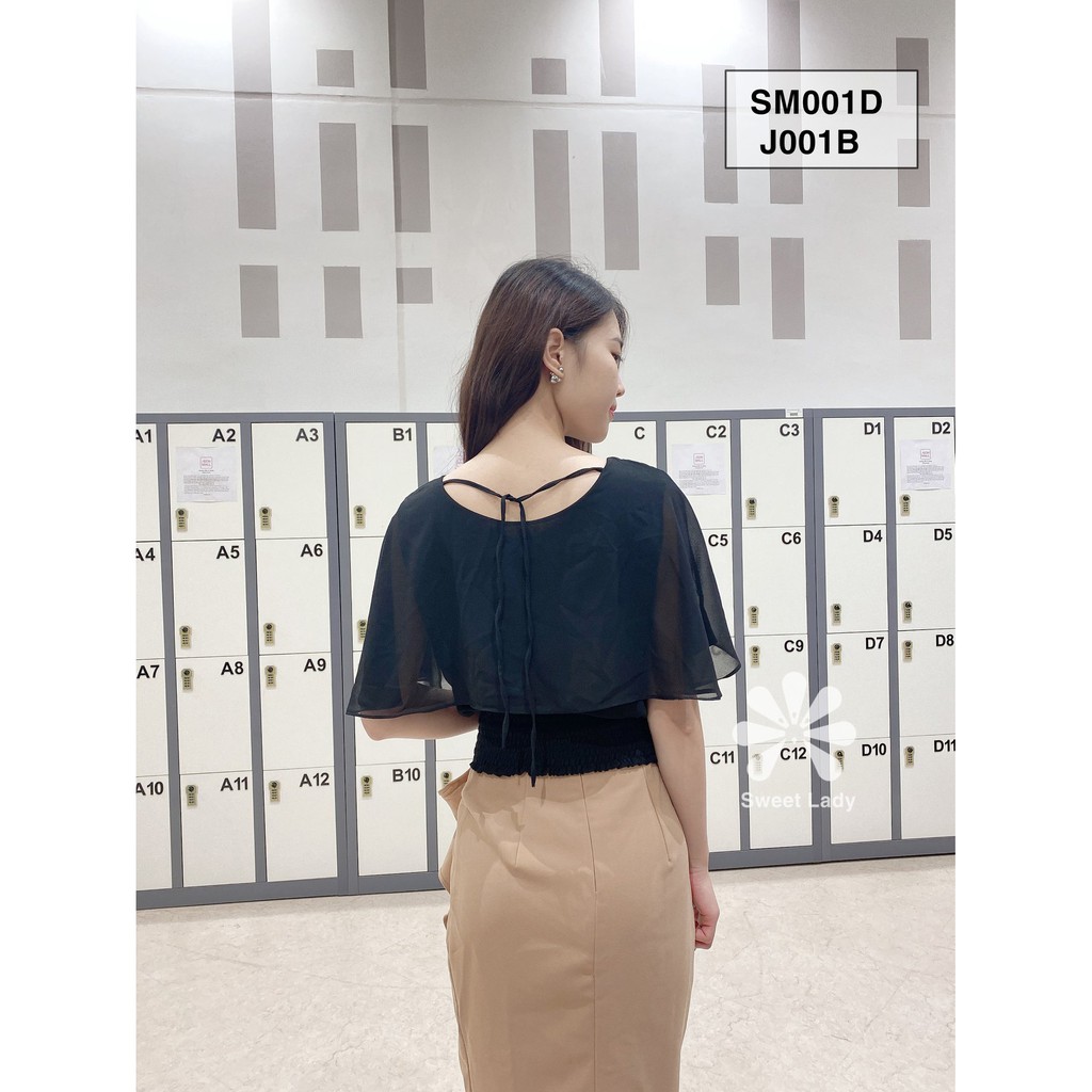 Áo kiểu nữ đẹp Hàn Quốc voan bo eo phối tà gợi cảm sweetlady ảnh thật freeship