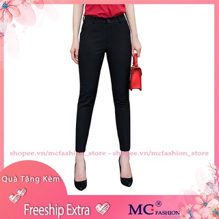 [Tặng Quà 25K] Quần Tây Nữ Đẹp Mc Fashion, Kiểu Công Sở, Dáng Ống Côn, Màu Đen Q0303, Xanh Tím Than, Chất Vải Co Giãn