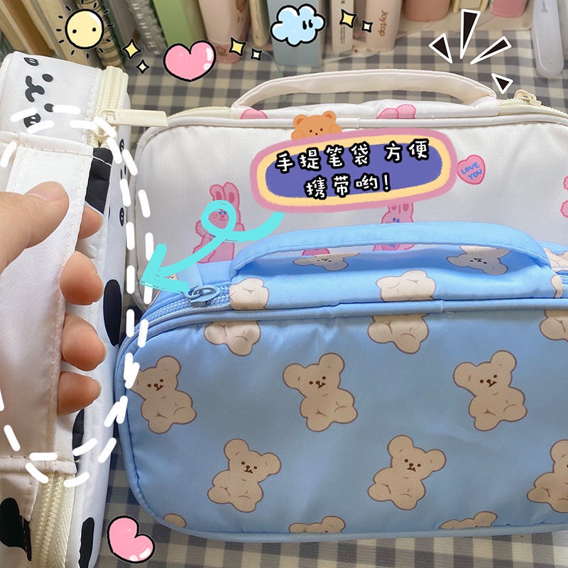 Bóp Viết Cỡ Lớn In Hình Thỏ Bò Sữa Dễ Thương Cho Học Sinh