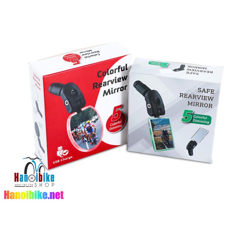 Gương Chiếu Hậu Xe Đạp Xoay 360 độ có đèn