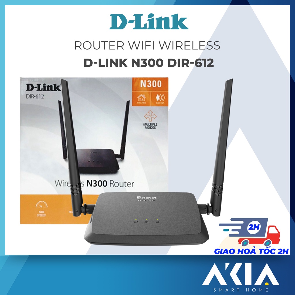 Router wifi D-Link N300 DIR-612, wireless, 2 anten, tốc độ 300Mbps, kết nối ổn định, 4 cổng LAN, 1 cổng WAN, bảo mật tốt