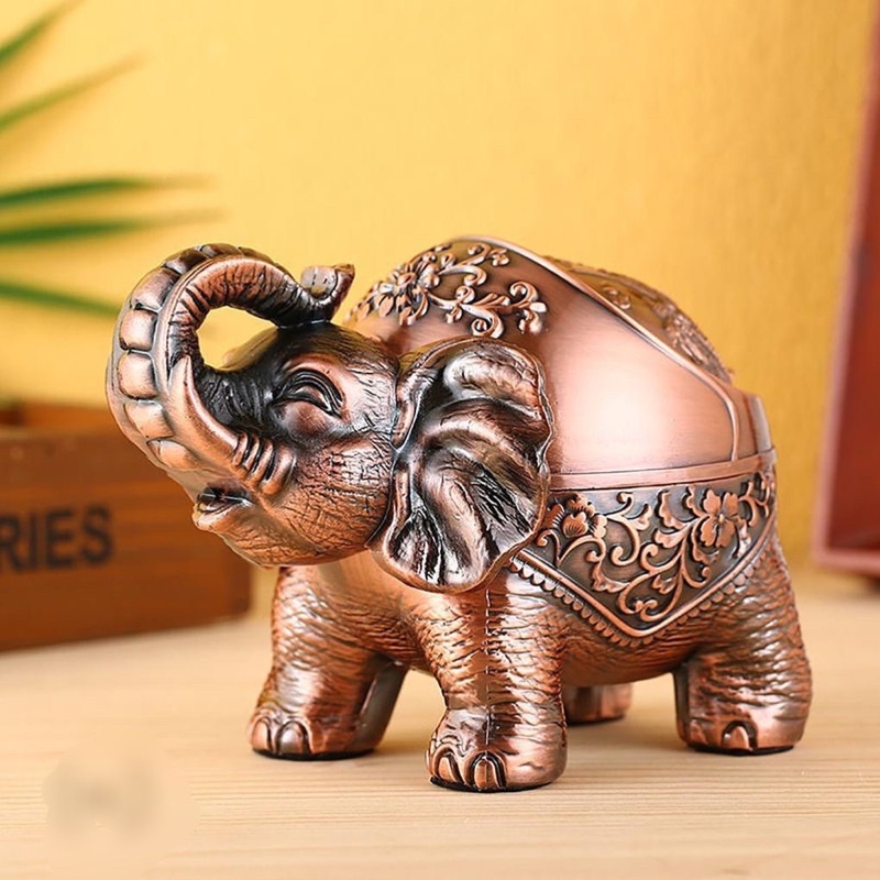 Gạt tàn hoàng gia Voi Thái-GẠT TÀN VOI HOA VĂN HỌA TIẾT TÂN CỔ ĐIỂN