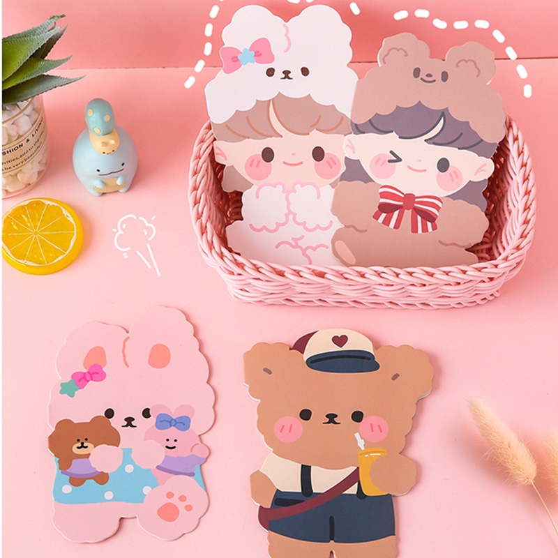 Thẻ trống hình hoạt hình Nhật Bản sáng tạo có thể gấp gọn DIY cho trẻ em