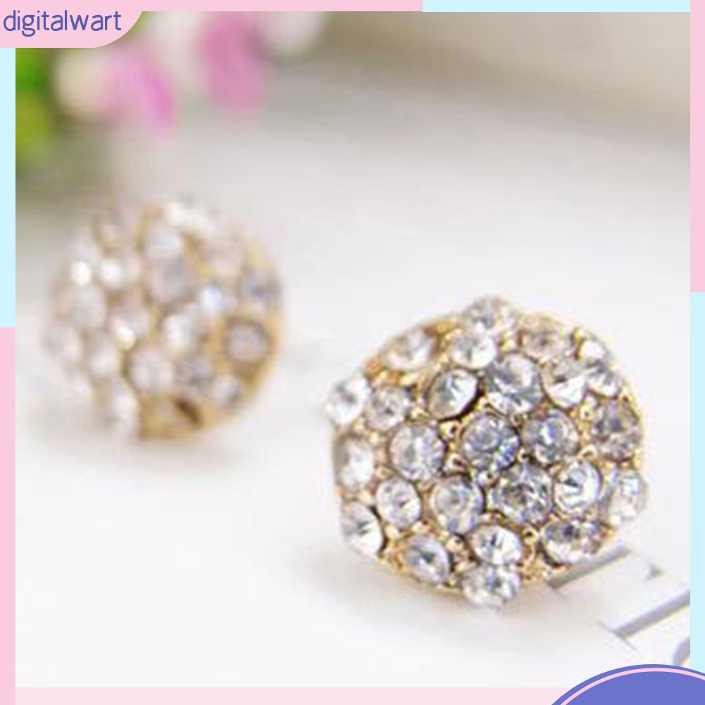 Khuyên Tai Tròn Đính Đá Thời Trang Thanh Lịch Dành Cho Nữ