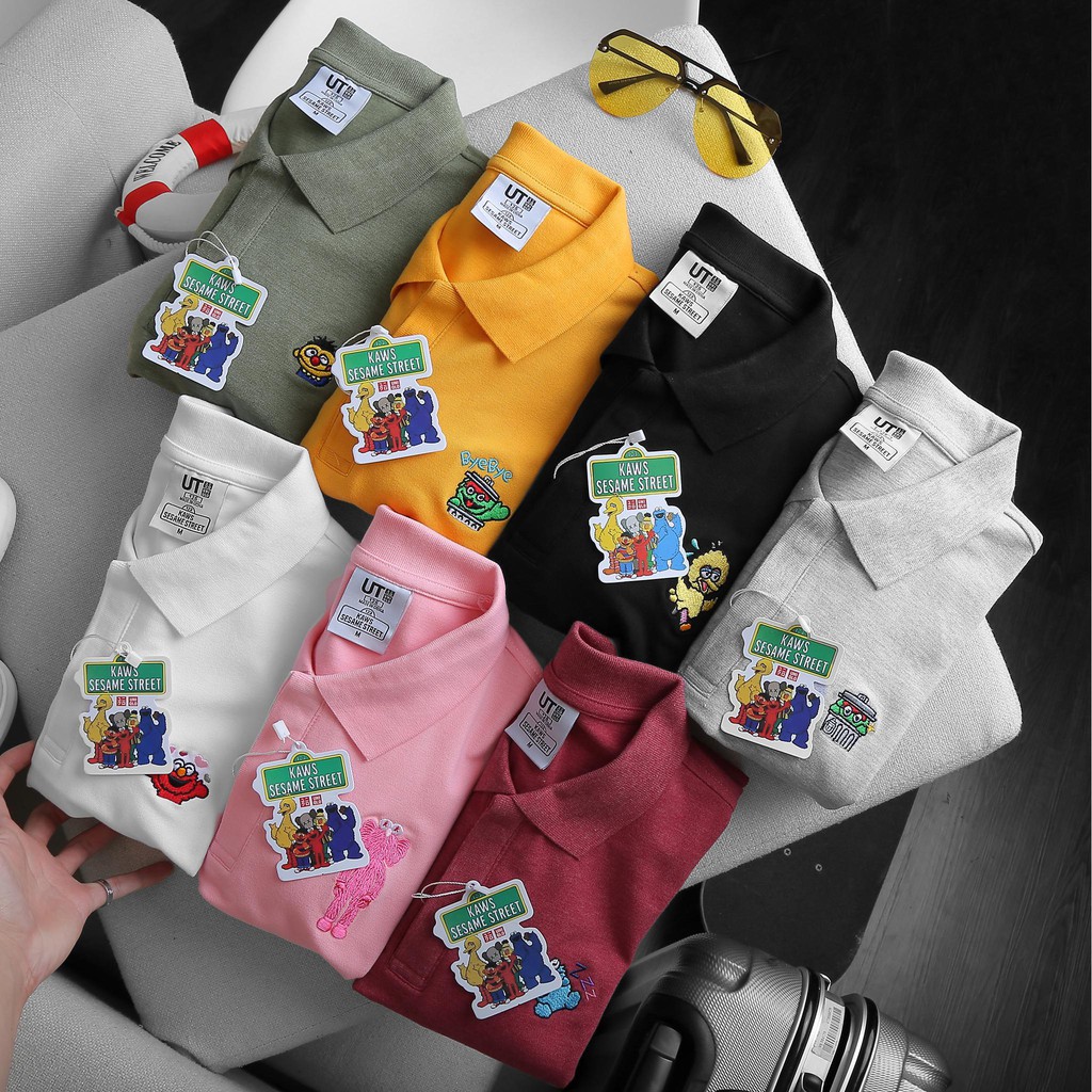 Polo UT Kaws Chất Liệu Cotton Gai Cá Sấu Mềm Mịn