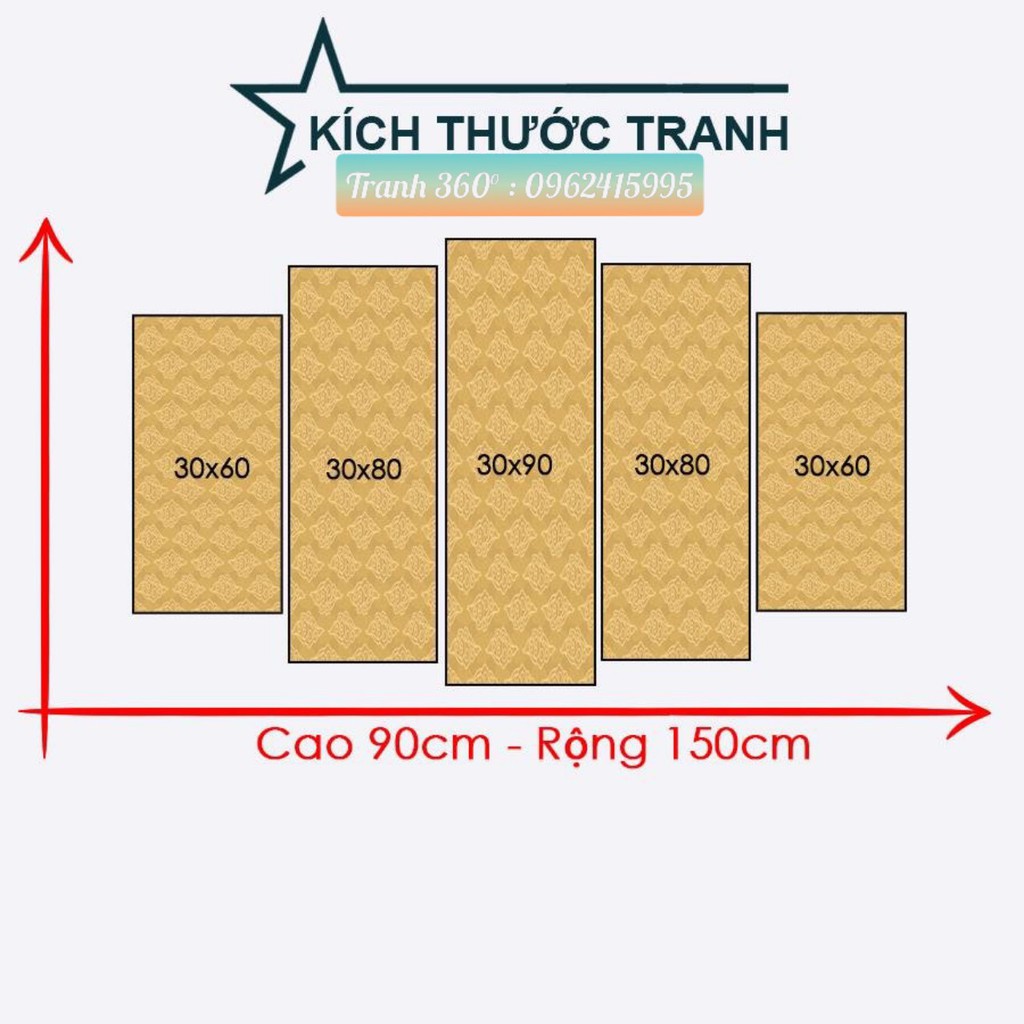 Tranh treo tường in UV - Tranh mã đáo thành công (bộ 5 bức phun bóng)