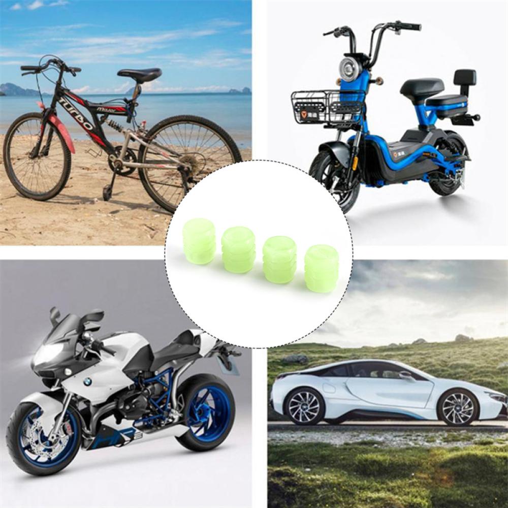 Bộ 4 Nắp Van Bánh Xe Phát Sáng Chống Bụi Thông Dụng Dành Cho Xe Hơi / Xe Máy T1W6