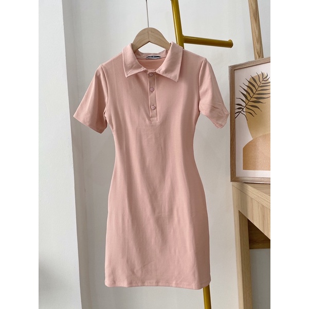 Đầm Thun Polo Trơn Cộc Tay Dáng Body , Hàng Quảng Châu, Hottrend 2021 [ẢNH THẬT] | BigBuy360 - bigbuy360.vn