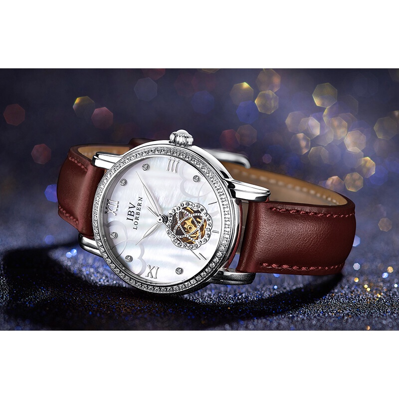 Đồng hồ nữ chính hãng LORBERN IBV6806-8 kính sapphire,chống xước,chống nước 30m,Bh 12 tháng,máy cơ (automatic)