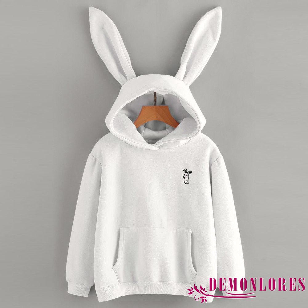 FREESHIP ĐƠN 99K_ Áo hoodie nữ dài tay có nón trùm hình tai thỏ đáng yêu