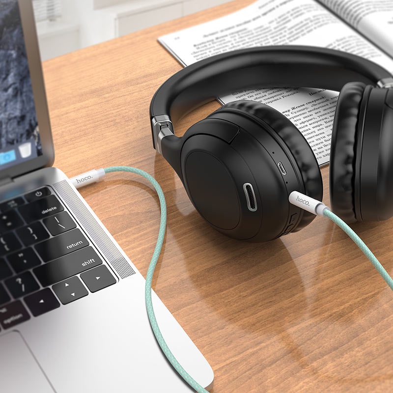 Cáp âm thanh AUX 2 đầu 3.5mm - Type-C to 3.5mm Hoco UPA19 dài 1M &amp; 2M - AUX audio cable Chính Hãng