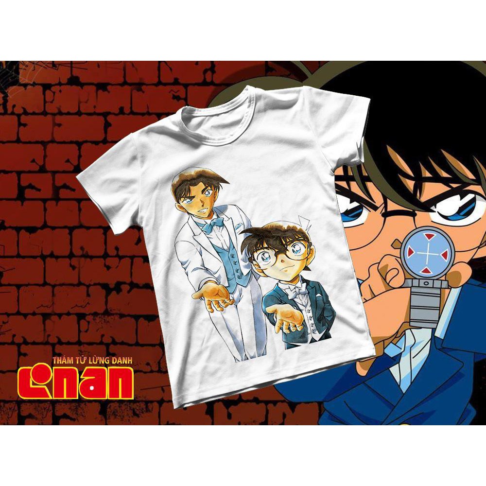 Áo thun Cotton Unisex - Anime - Conan - Conan và kaito kid