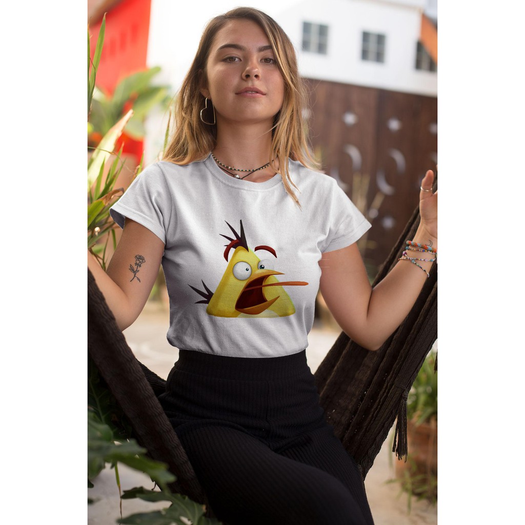 Áo thun Nữ in hình Angry Birds sợ hãi -Cotton Thun - Phong Cách - Dẽ Thương - Cá Tính