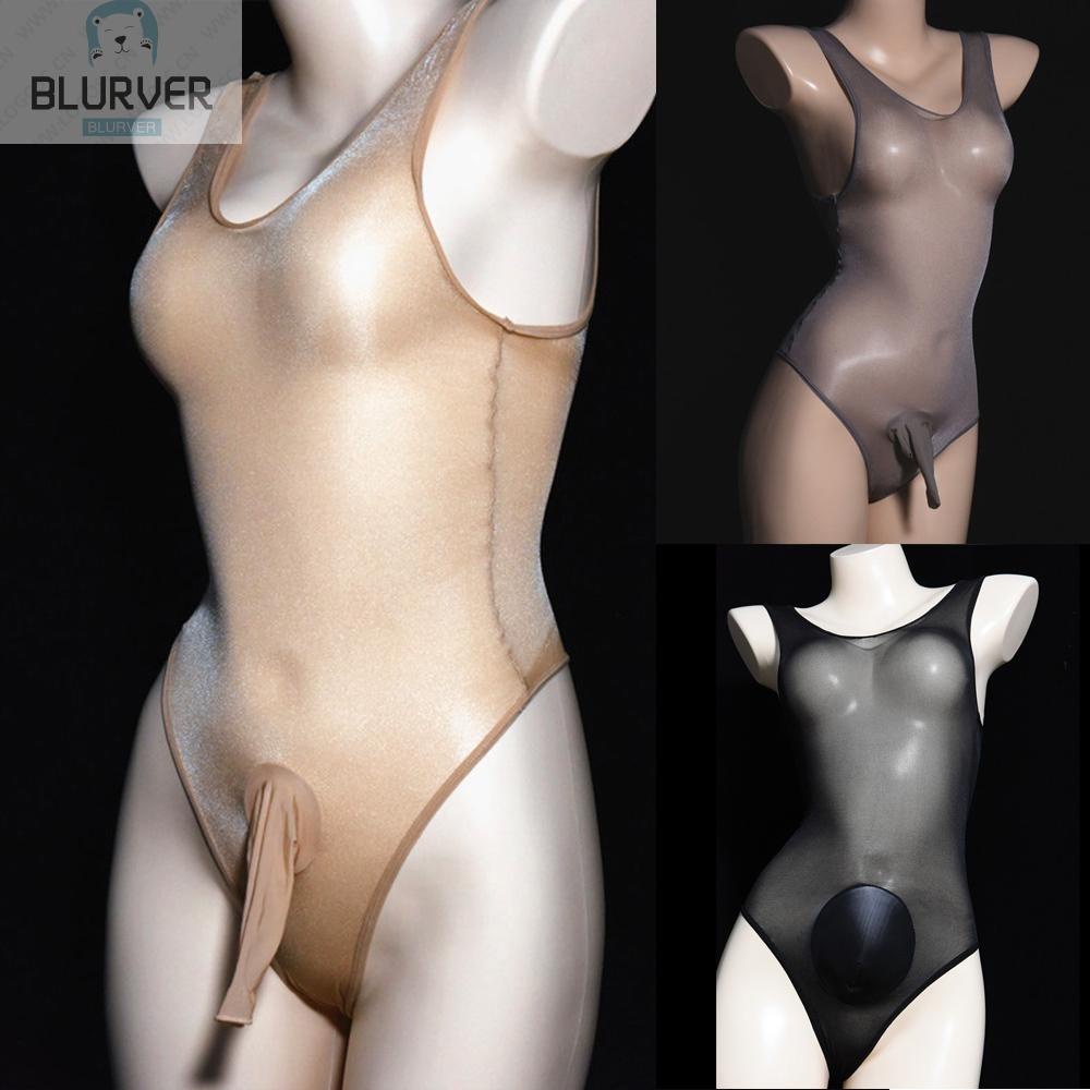 BLURVER~Mens Sexy Sheer Mesh Bodysuit Leotard See Through Pantyhose Slim Body-Stockings#blueriver