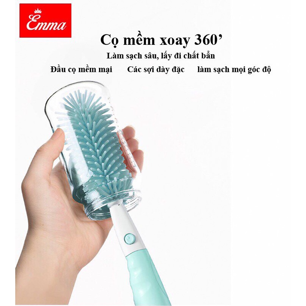 Cọ Bình Sữa Cao Cấp Emma Kids 4 Chi Tiết -  Cọ Rửa Bình Sữa Silicon