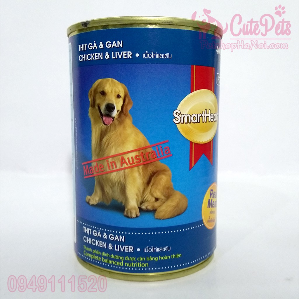 Pate cho chó Smart Heart lon 400g Dành cho chó lớn - CutePets Phụ kiện thú cưng Pet shop Hà Nội