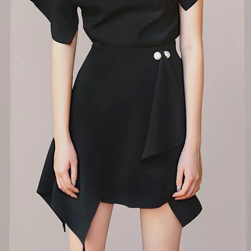 Set tiệc bigsize đen hở vai xếp ly bên eo cho nàng, set áo và chân váy tiệc xinh cho nàng bigsize