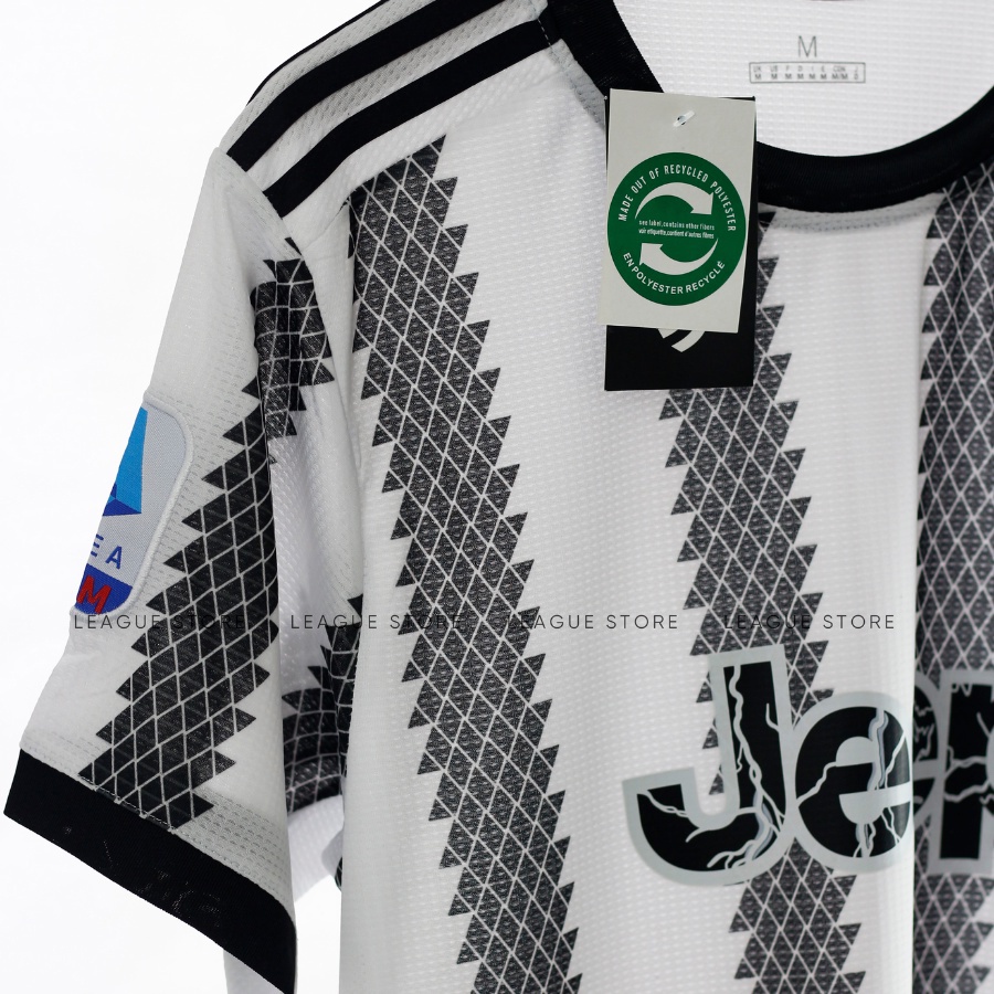 Bộ quần áo thể thao nam Juventus 22/23 sân nhà - set quần áo đá bóng nam nữ màu trắng đen ngắn tay form âu Leaguestore