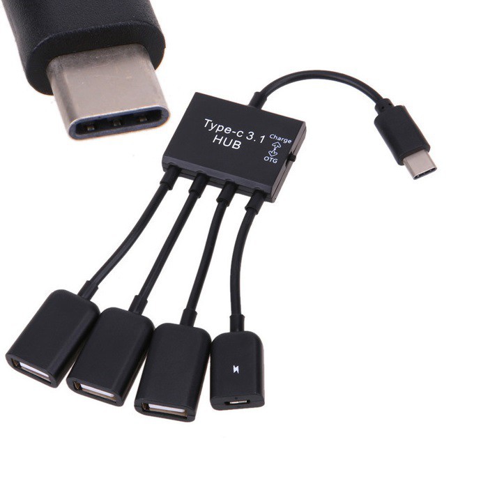 Cáp OTG Type-C ra 4 cổng USB Hub OTG Type-C