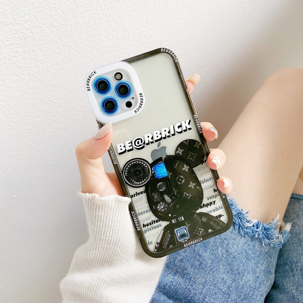 Ốp Lưng bearbrick iphone 12Promax 11 11pro xs max xr 8 7 7plus se2020 Ốp điện thoại trong bảo vệ camera viền vuông | BigBuy360 - bigbuy360.vn
