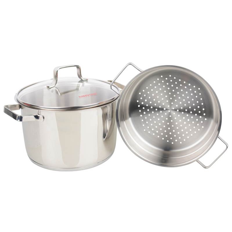 Bộ Xửng Hấp Inox  24cm Happy Cook Milan ST24-ML