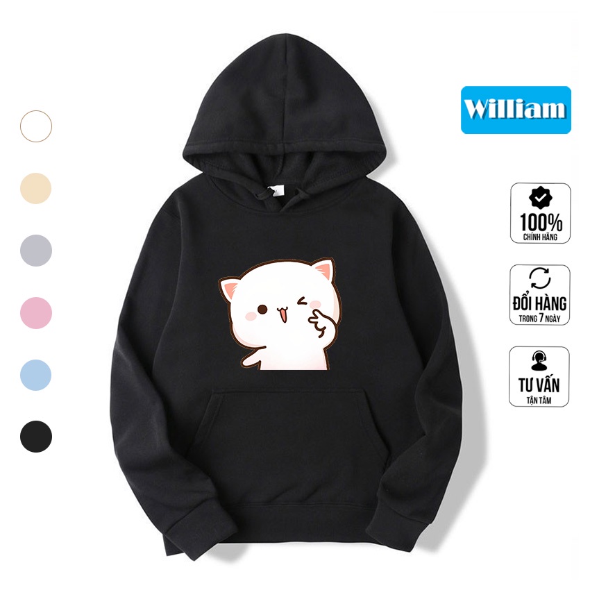Áo hoodie nam nữ hình Mèo dễ thương chất nỉ bông dày dặn, in Pet cao cấp William - DS211