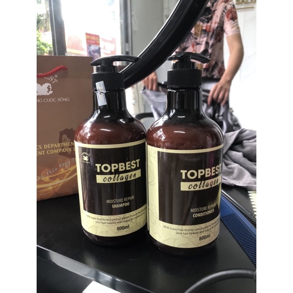 Bộ đôi gội xả 3in1 topbest collagen 800ml mới