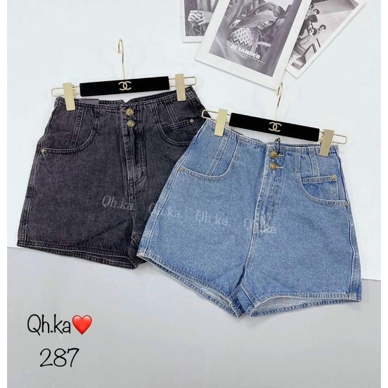 Quần sooc jeans 2 khuy cạp cao hàng QCL1