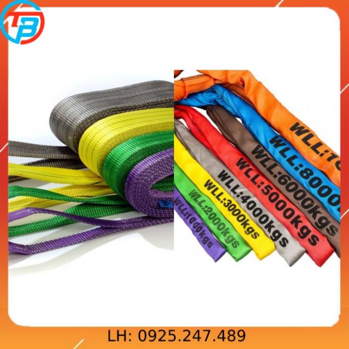 Dây cáp vải cẩu hàng 4 Tấn - bản 100mm - Hệ số 5:1 - 8 Mét CÁP THÉP Thái Bình VinàN