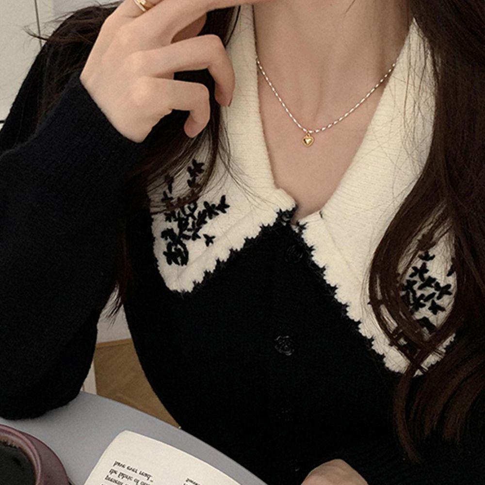 ANEMONE Vòng cổ Mặt Tròn Thiết Kế Sáng Tạo Cho Nữ