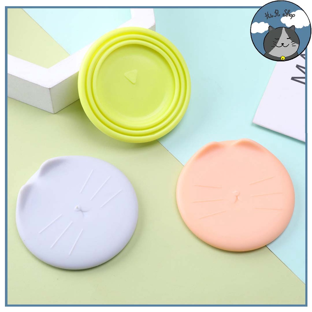 Nắp Đậy Thức Ăn Silicon Hình Mèo Cho Chó Mèo Nắp Đậy Hộp Pate, Súp Dành Cho Thú Cưng