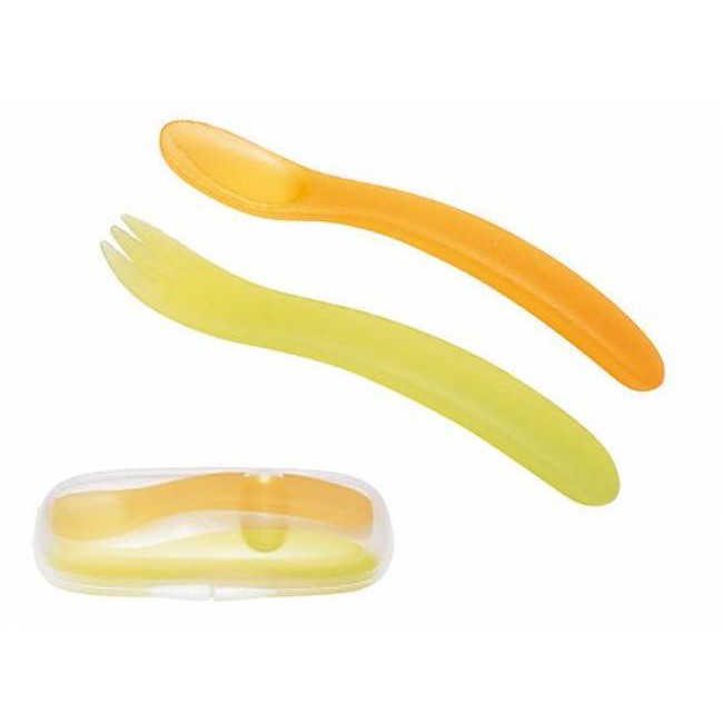 Bộ thìa dĩa có hộp Combi 111623 (Xanh vàng)