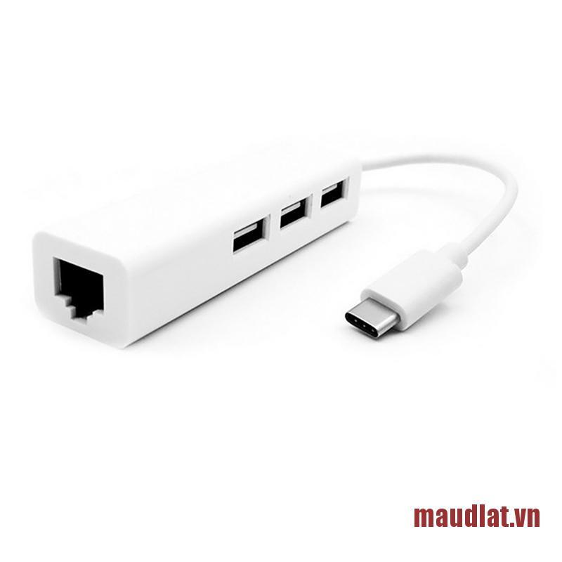 Bộ Chia 3 Cổng Usb 3.1 Type C Sang Usb Rj45 Ethernet Lan