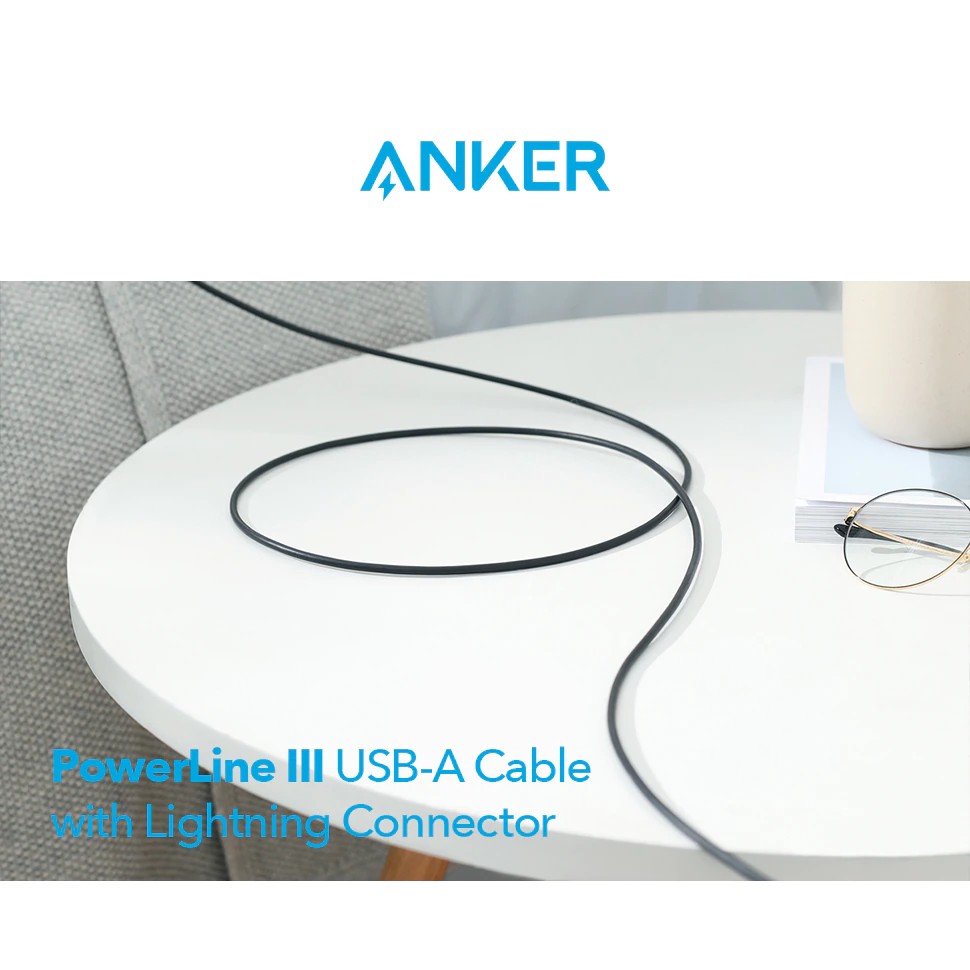 Cáp Anker PowerLine III Lightning - Dài 0.9m - A8812