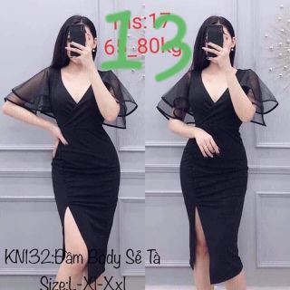 [ Hình thật ] Đầm body xẻ tà big size