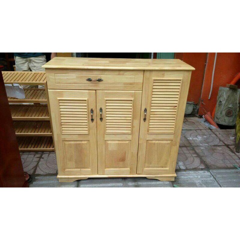 [Freeship TPHCM] TỦ GIÀY GỖ CAO SU 1M 3 CÁNH