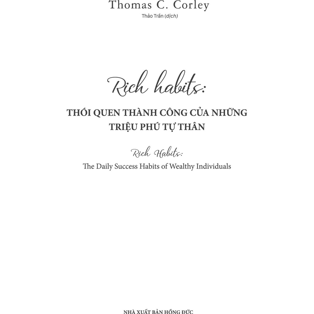 Sách - Rich habits - Thói quen thành công của những triệu phú tự thân