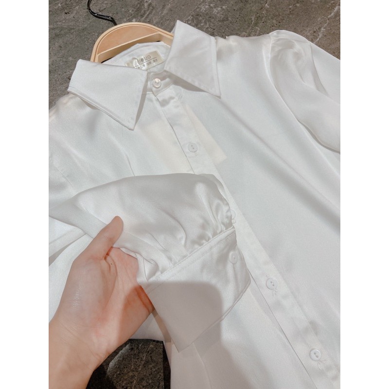 Sơ mi lụa tay bồng cho nữ