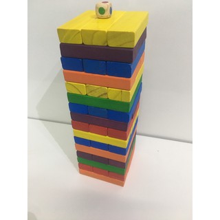 Đồ chơi rút gỗ Jenga màu cỡ đại
