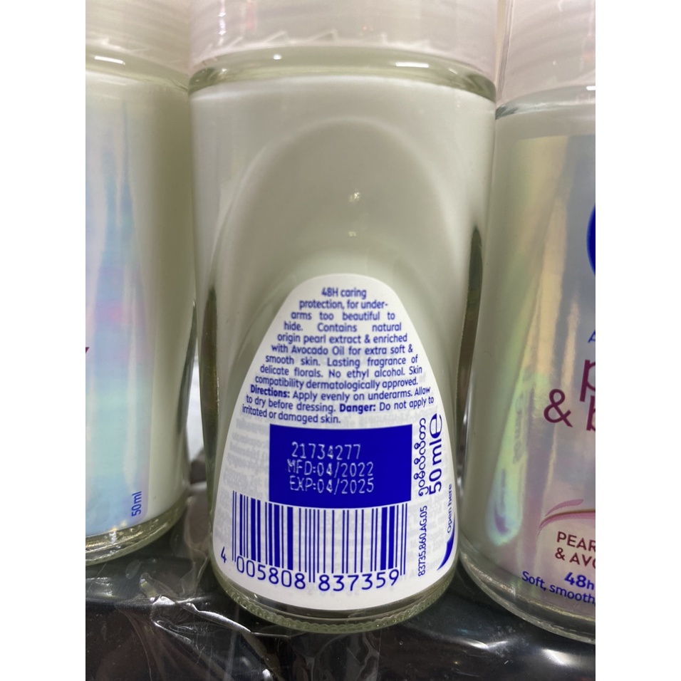 Lăn khử mùi NIVEA pearl & beauty khử mùi ngừa thâm 50ml hàng Thái