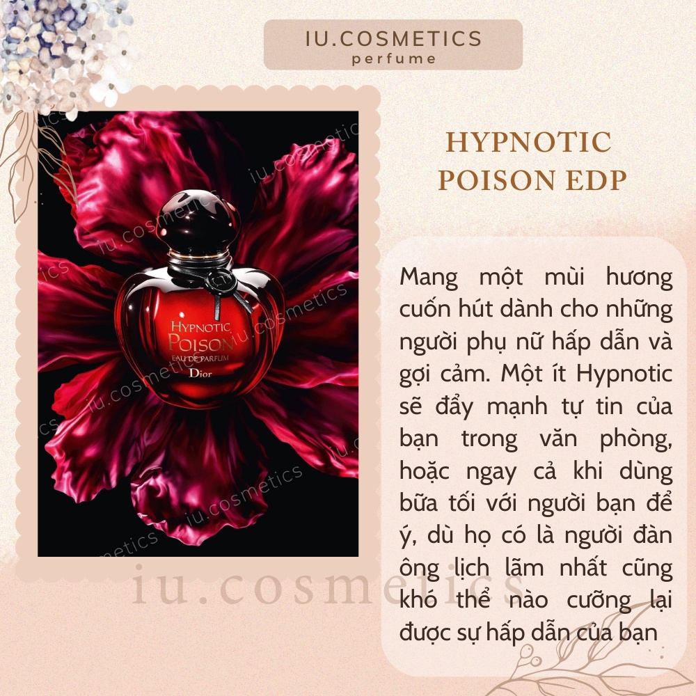 Nước hoa nữ 𝐃𝐈𝐎𝐑 Poison dung tích 100ml - Dầu thơm sang trọng lưu hương bền lâu quyến rũ - iu.cosmetics